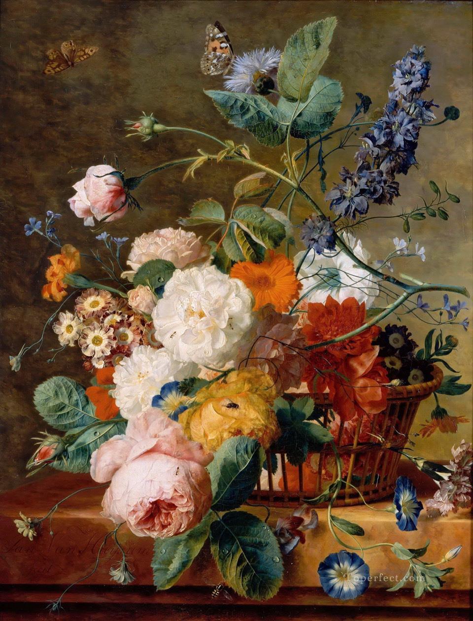 gloria de la mañana flores mariposas Jan van Huysum Pintura al óleo
